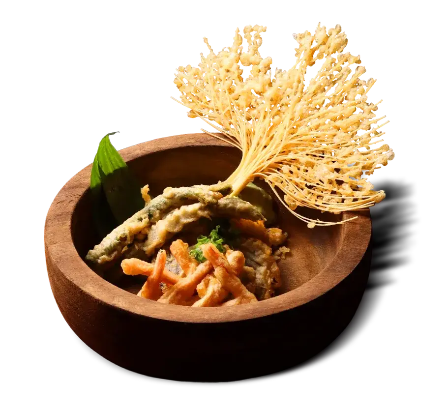 tempura de vegetales en Funky Geisha
